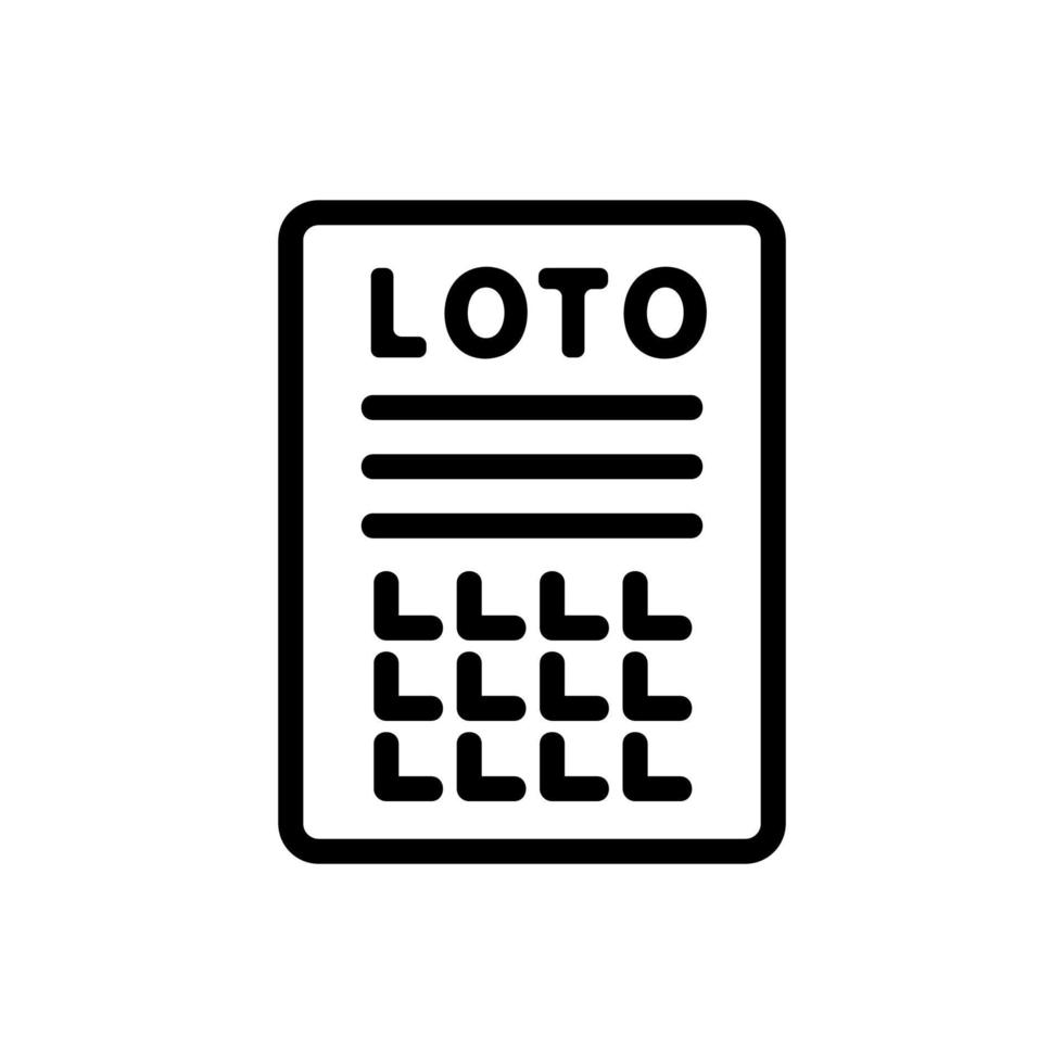 ilustração de contorno de vetor de ícone de bingo de loteria