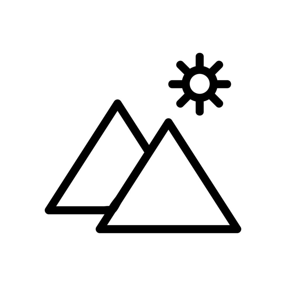 vetor de ícone da pirâmide do Egito. ilustração de símbolo de contorno isolado