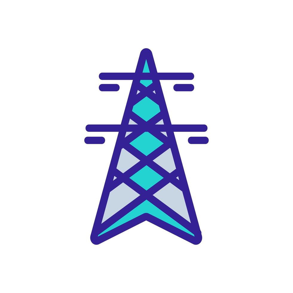 ilustração de contorno de vetor de ícone de âncora de linha de transmissão de energia