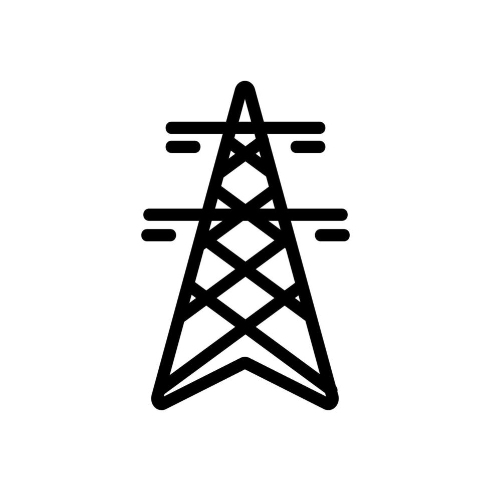 ilustração de contorno de vetor de ícone de âncora de linha de transmissão de energia