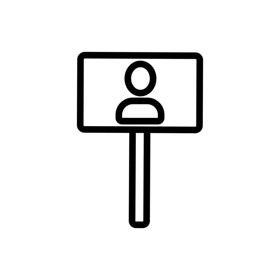 placa de madeira executiva com ilustração de contorno em vetor ícone representante político