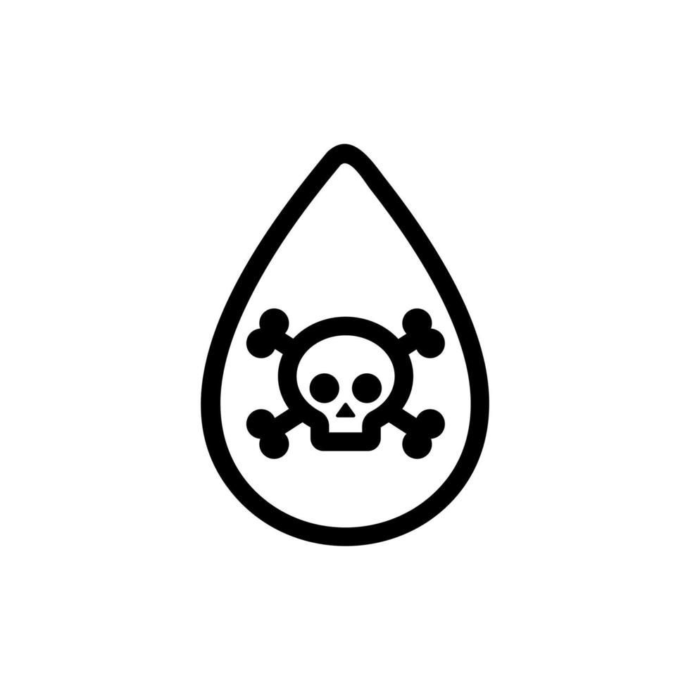 vetor de ícone de água envenenada. ilustração de símbolo de contorno isolado