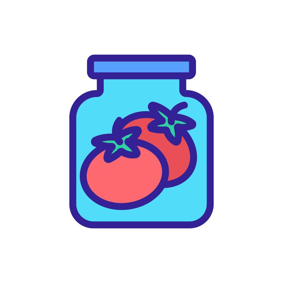 lata de ilustração de contorno de vetor de ícone de tomate enlatado