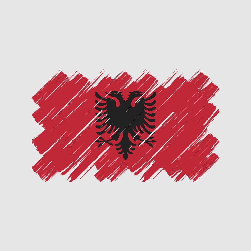 pinceladas de bandeira da albânia. bandeira nacional vetor