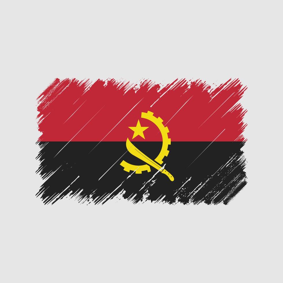 pinceladas de bandeira de angola. bandeira nacional vetor