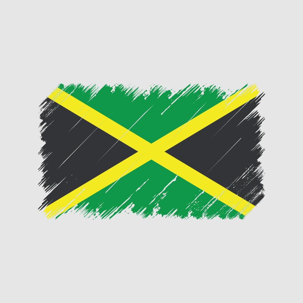 pinceladas de bandeira da jamaicana. bandeira nacional vetor