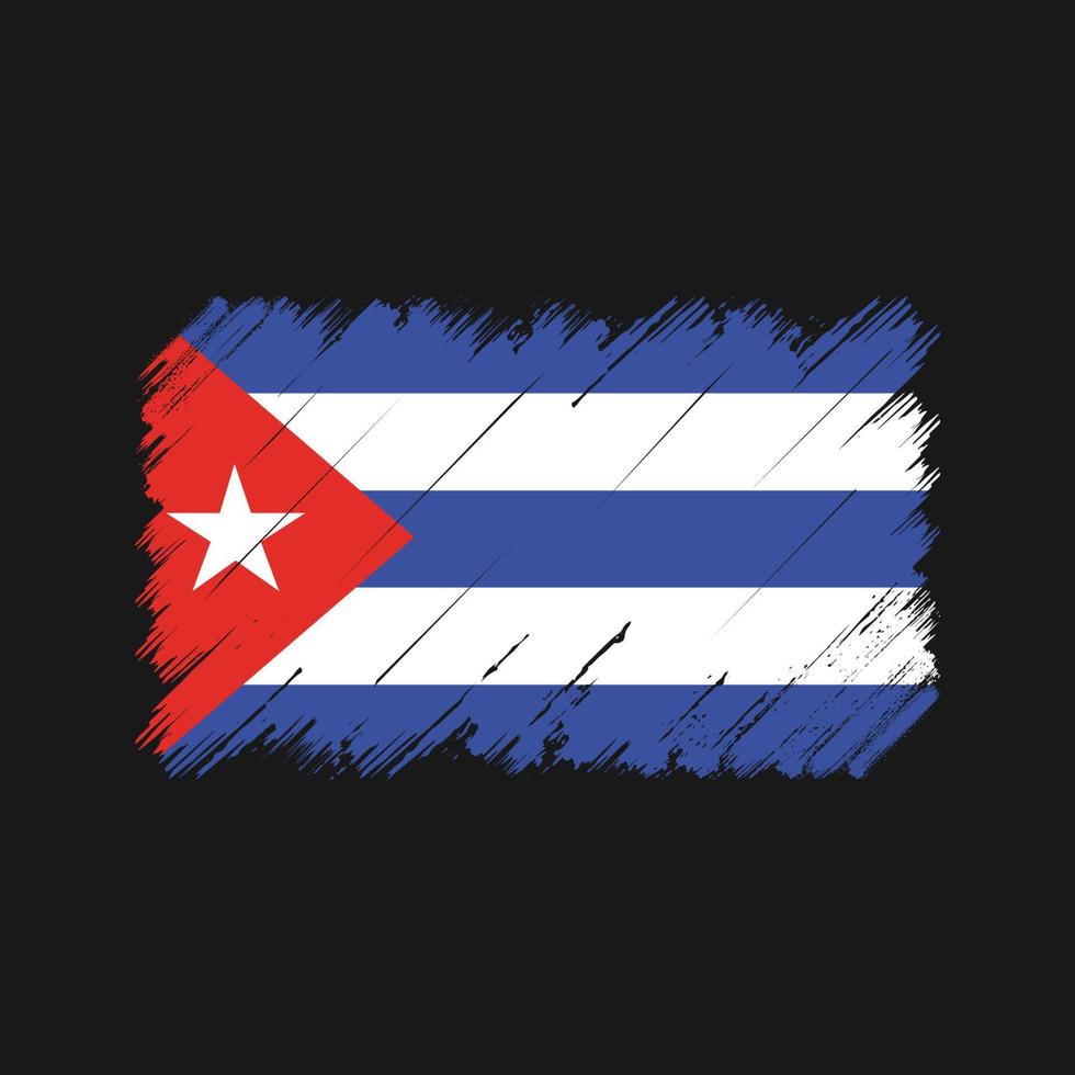 pinceladas de bandeira de cuba. bandeira nacional vetor