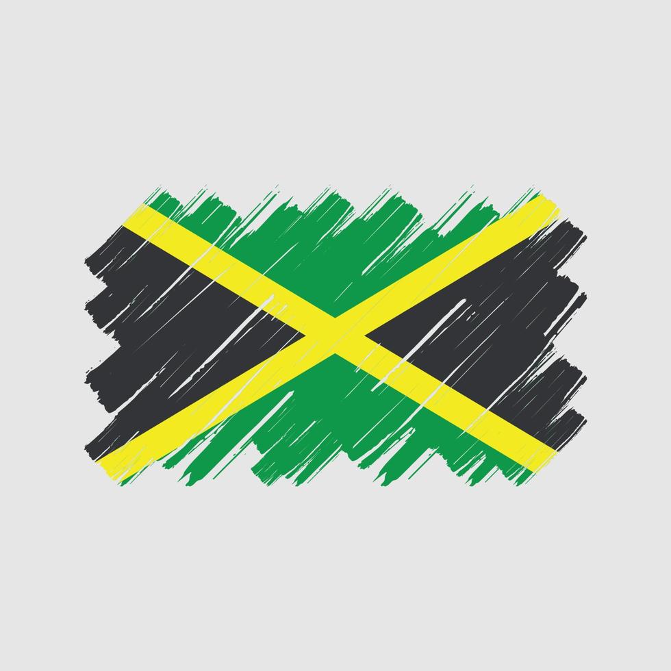 pincel de bandeira da jamaicana. bandeira nacional vetor