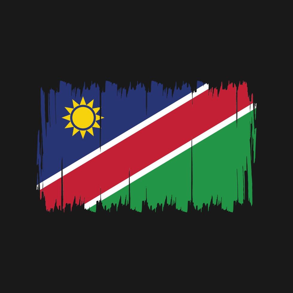 pincel de bandeira da namíbia. bandeira nacional vetor
