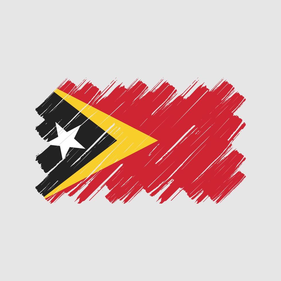 pinceladas de bandeira de timor leste. bandeira nacional vetor
