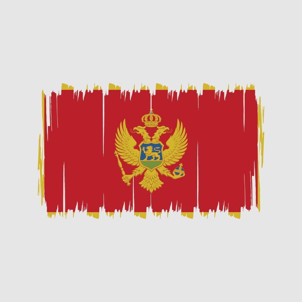 escova de bandeira de montenegro. bandeira nacional vetor