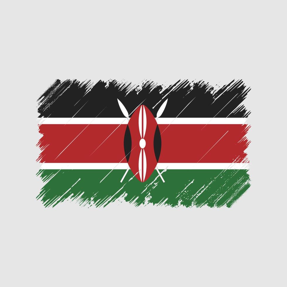 pinceladas de bandeira do Quênia. bandeira nacional vetor