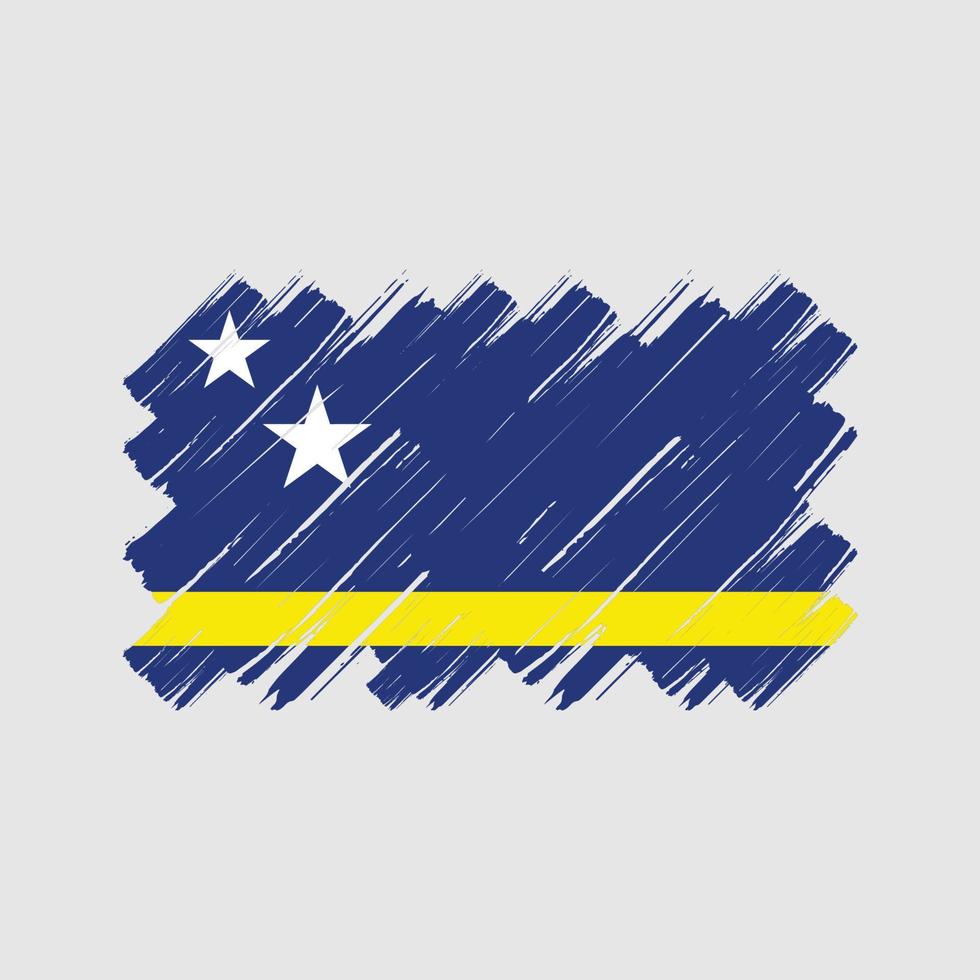 pinceladas de bandeira de curaçao. bandeira nacional vetor