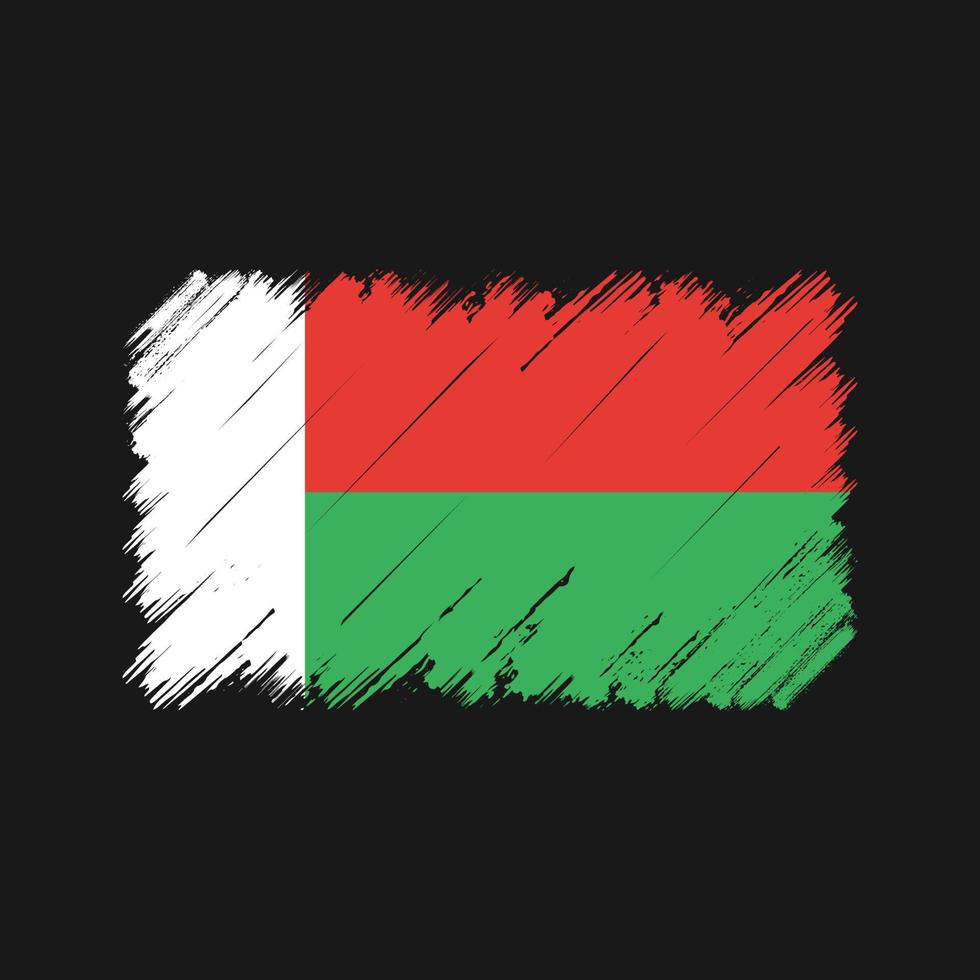 pinceladas de bandeira de madagascar. bandeira nacional vetor