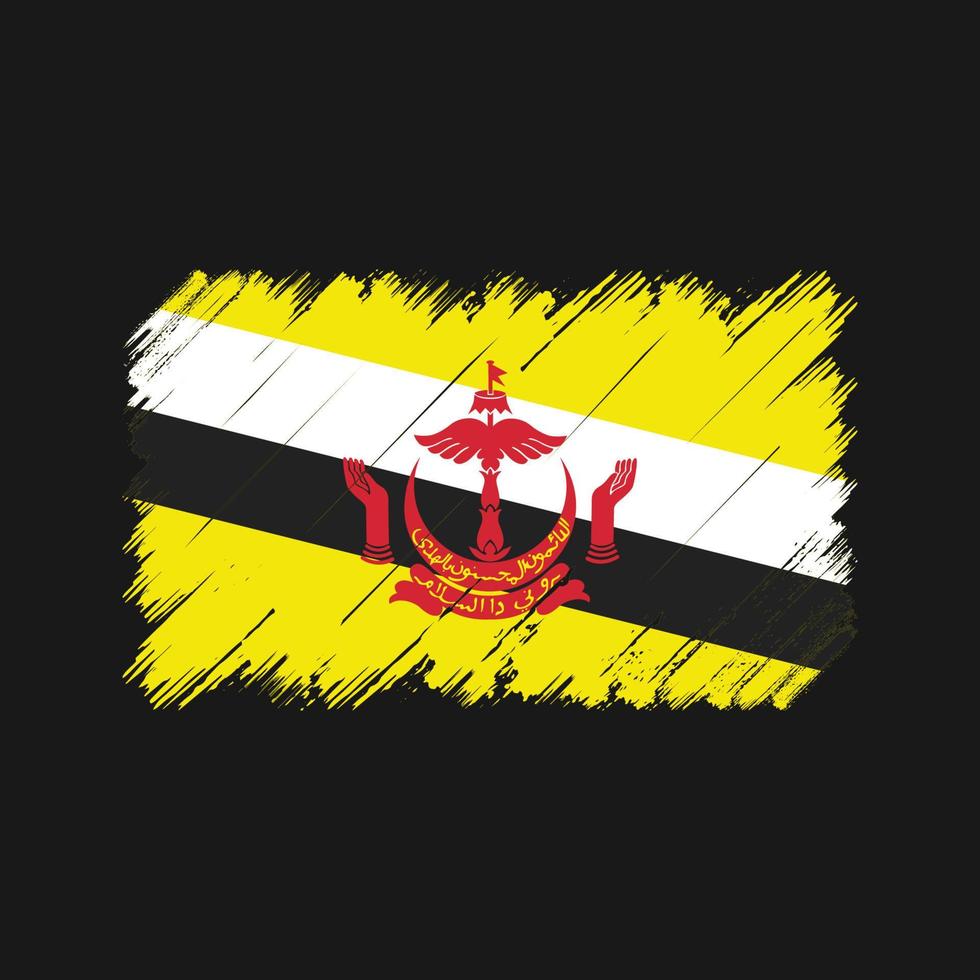 pinceladas de bandeira brunei. bandeira nacional vetor