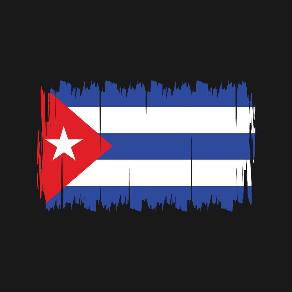 pincel de bandeira de cuba. bandeira nacional vetor