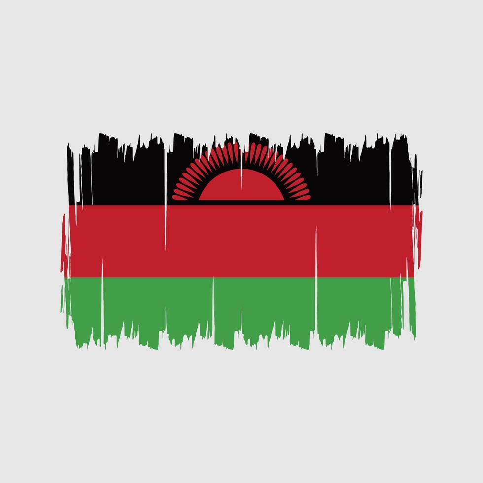 pincel de bandeira do malawi. bandeira nacional vetor