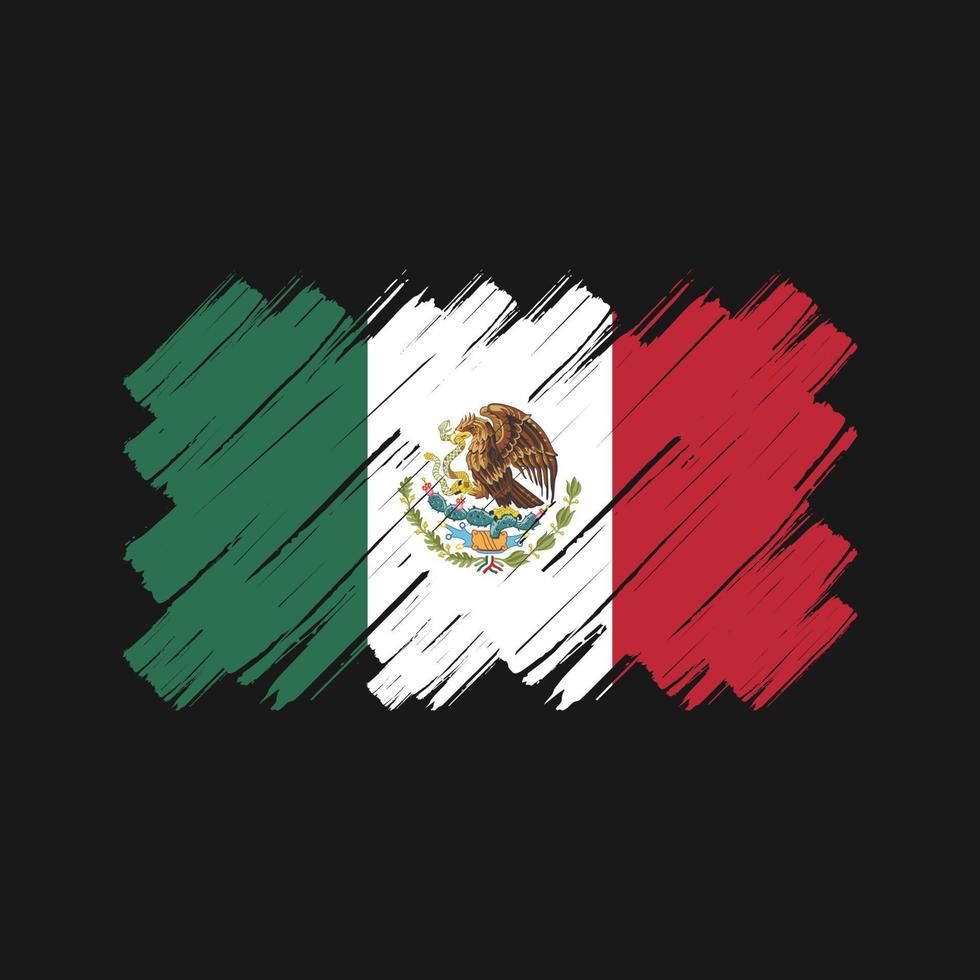 pinceladas de bandeira do méxico. bandeira nacional vetor