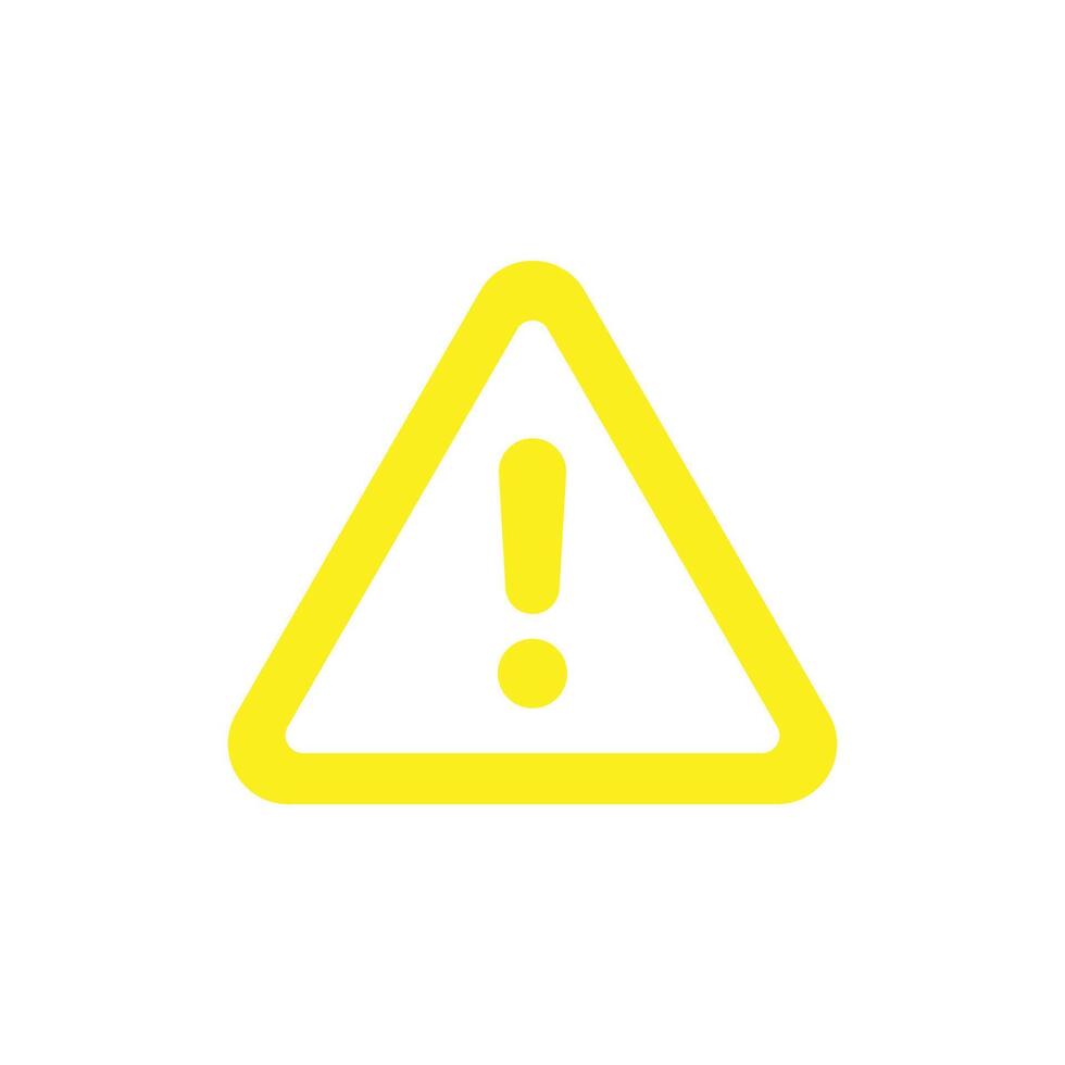 aviso de perigo do vetor eps10 amarelo ou ícone de risco isolado no fundo branco. símbolo de alerta de perigo em um estilo moderno simples e moderno para o design do seu site, logotipo, pictograma e aplicativo móvel