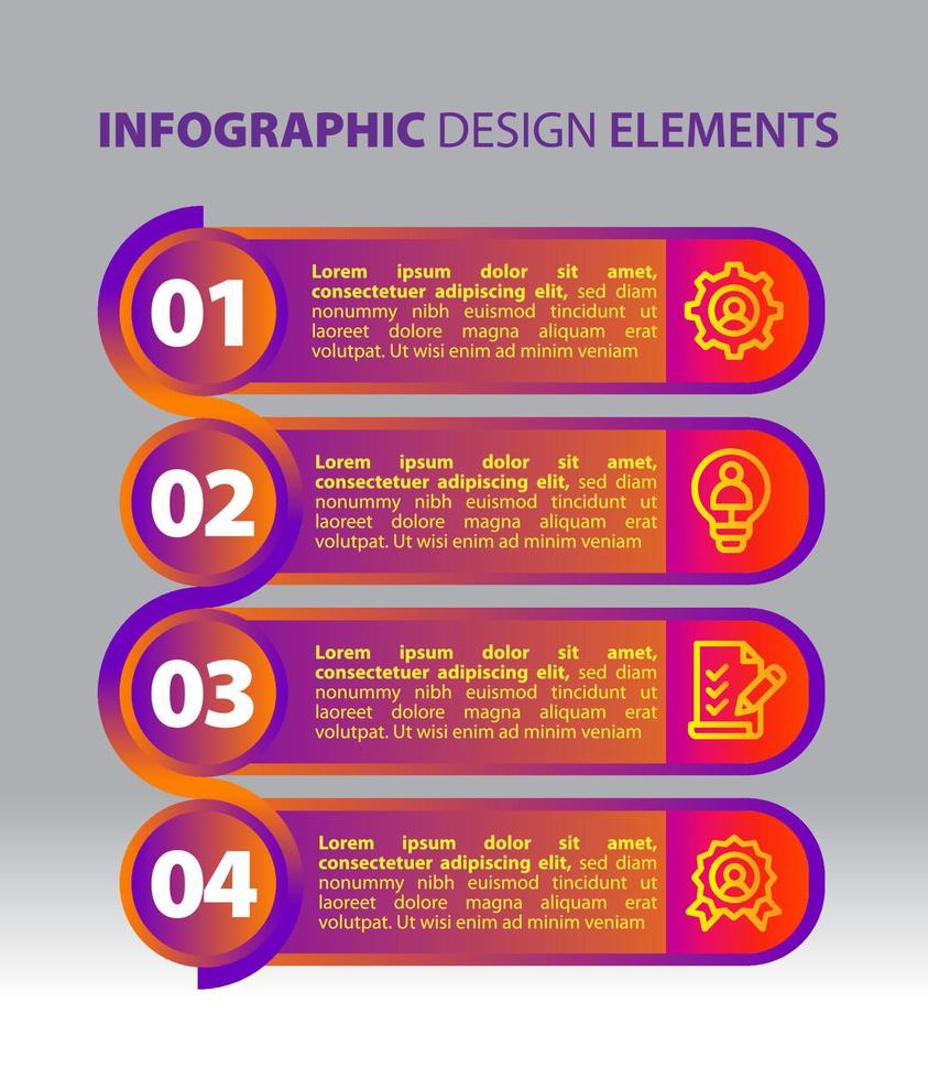 design de modelo infográfico moderno com opções de números ou etapas. vetor