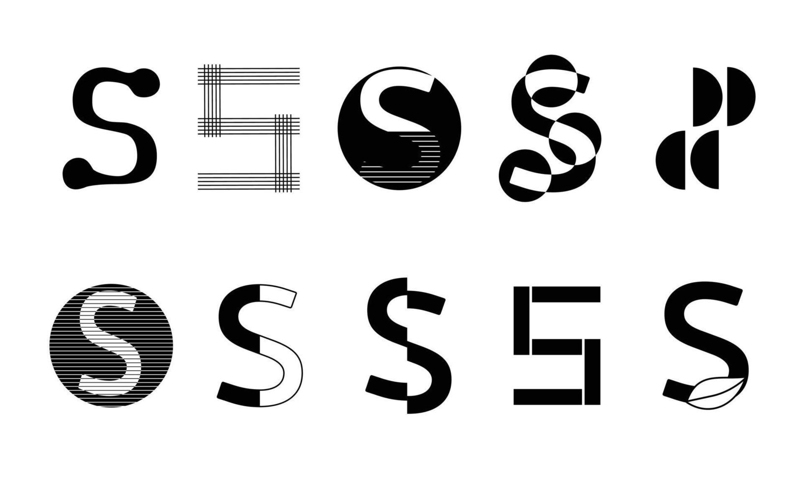 monograma definir logotipos com a letra s, coleção vetor