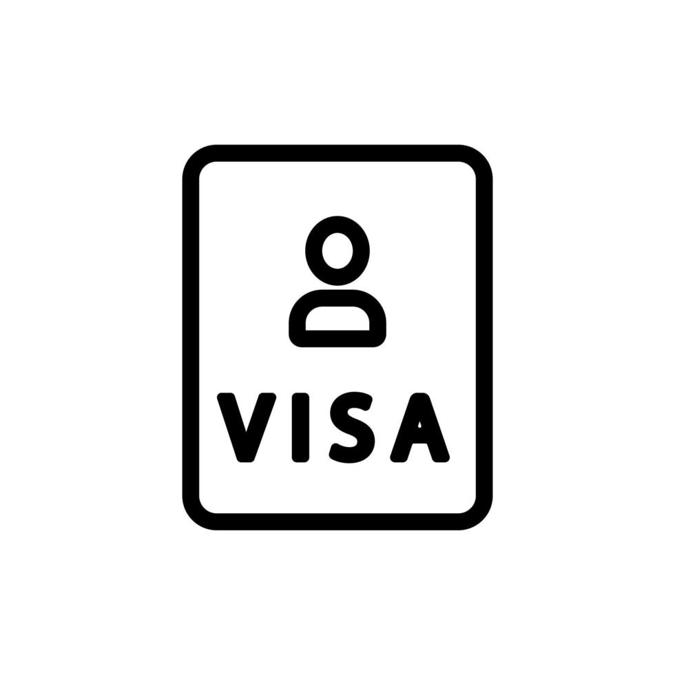 vetor de ícone de passaporte. ilustração de símbolo de contorno isolado