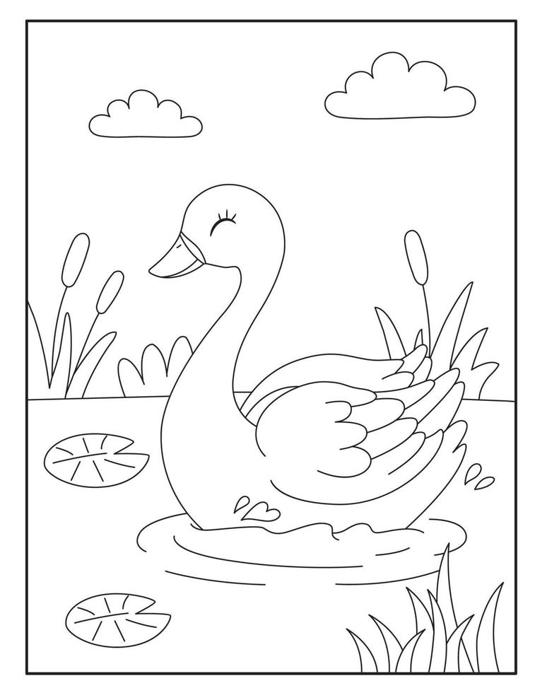 Página Preto E Branco Para Colorir Desenho De Cisnes Bonitas Dos Pares  Folha Para Crianças E Adultos Ilustração do Vetor - Ilustração de conto,  livro: 110512756