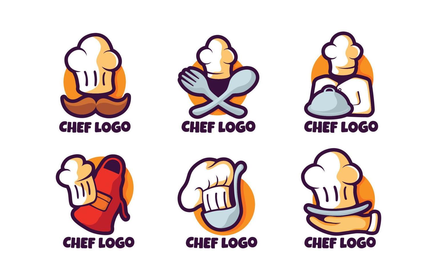 vários logotipos do chef vetor