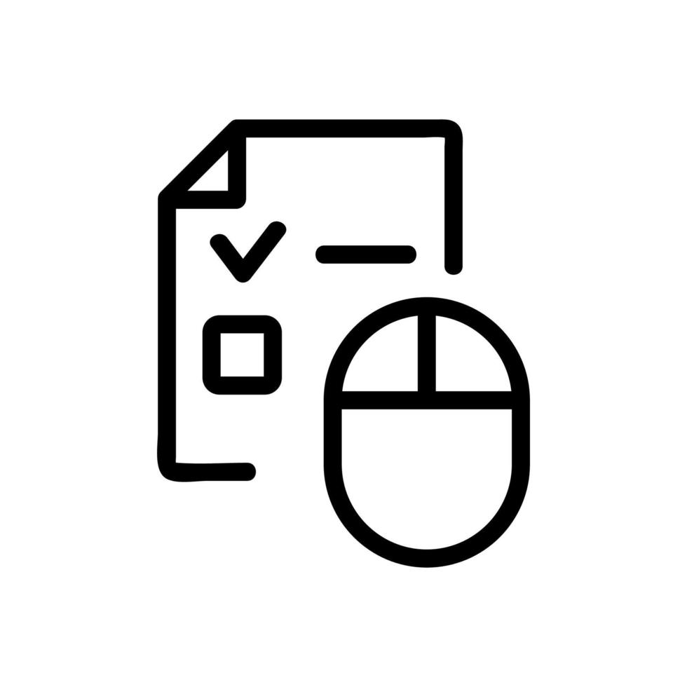 vetor de ícone de teste online. ilustração de símbolo de contorno isolado