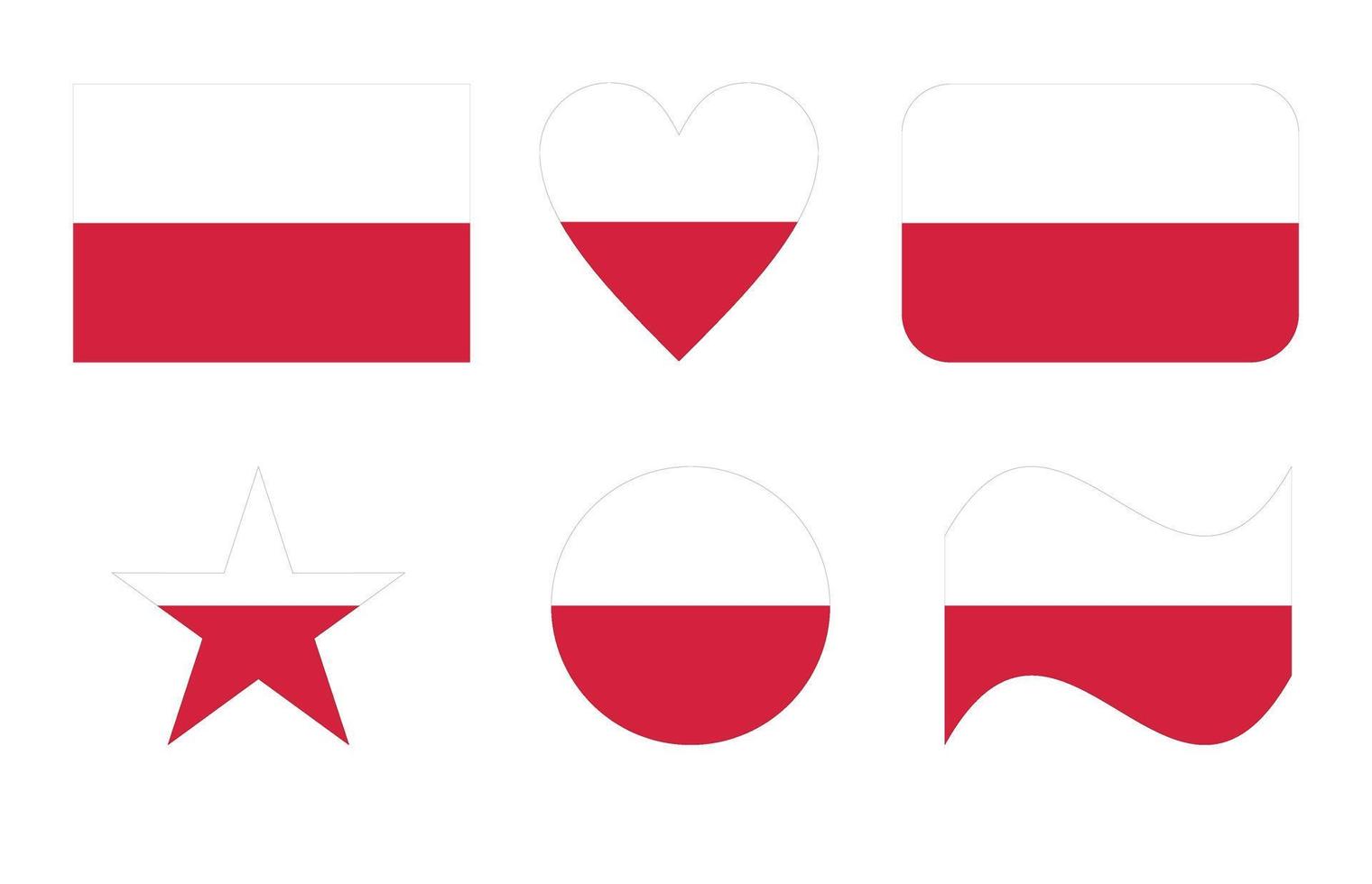 bandeira da polônia, bandeira nacional da polônia em seis formas vetor