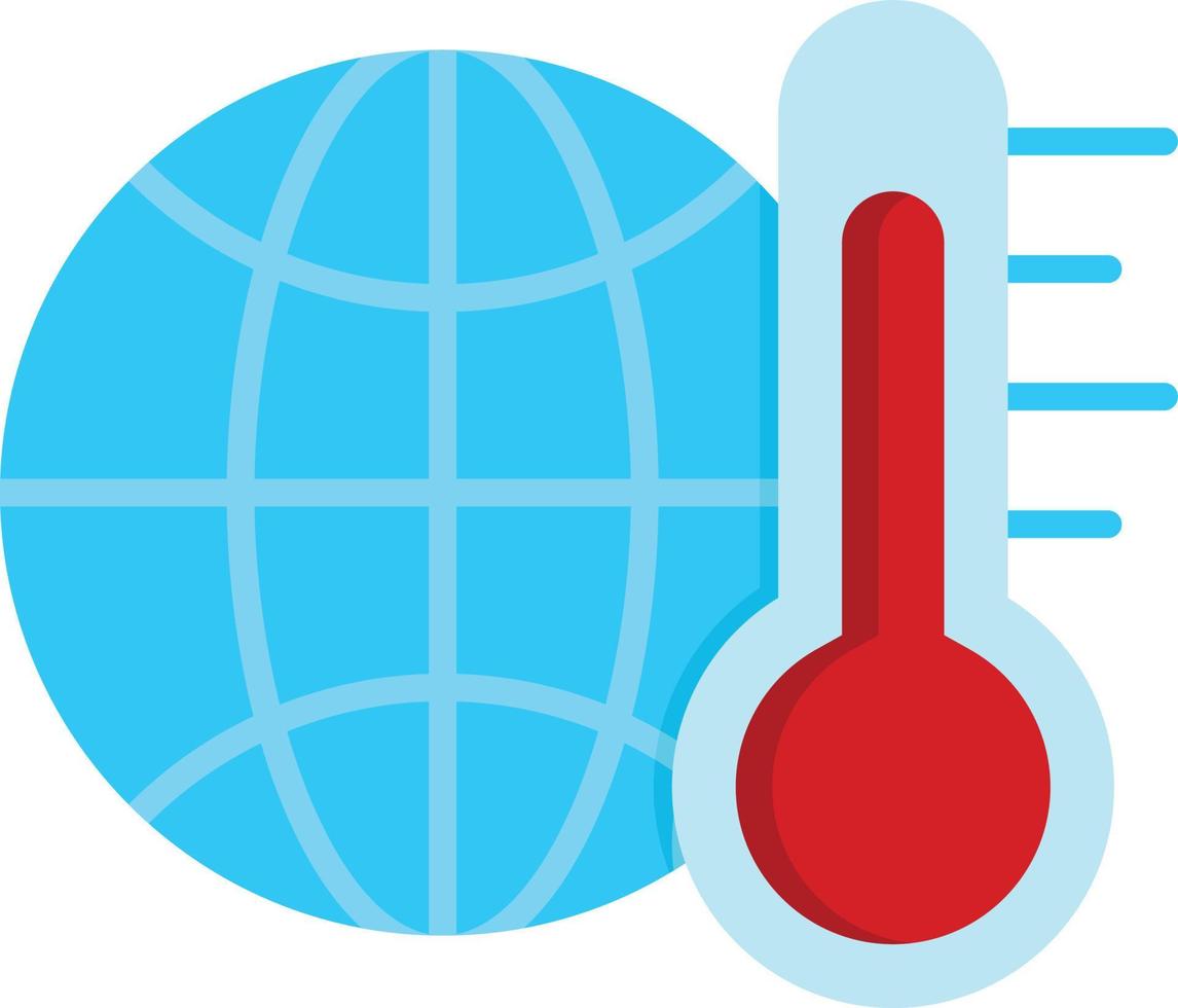 ícone plano de aquecimento global vetor