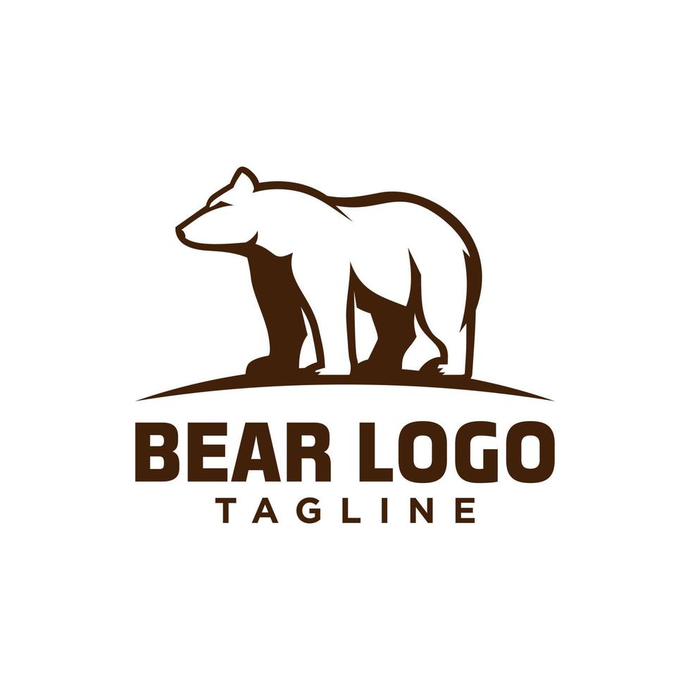 modelo de vetor de logotipo de urso selvagem