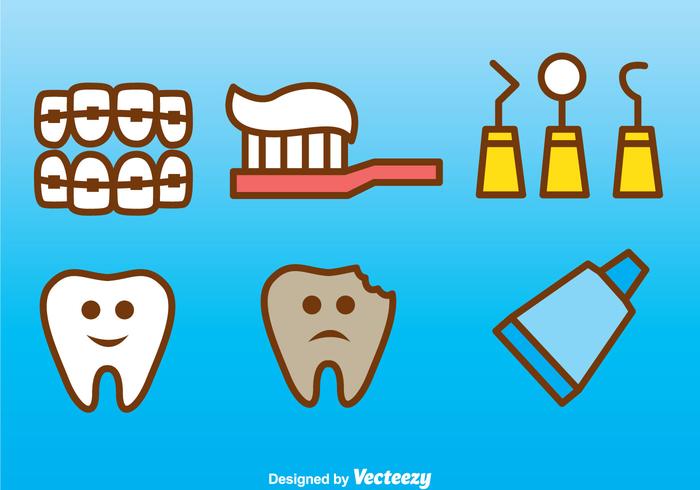 Ícones dentários vetoriais vetor