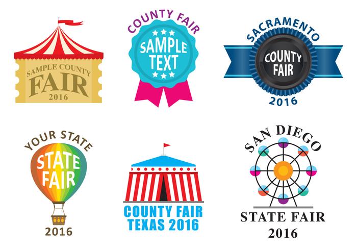 Logotipos da feira do condado vetor