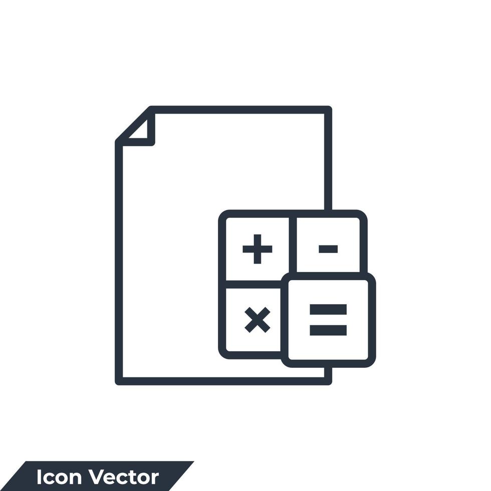 ilustração em vetor orçamento ícone logotipo. modelo de símbolo de cálculo financeiro para coleção de design gráfico e web