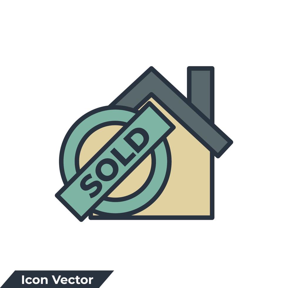 casa vendida ilustração em vetor logotipo ícone. modelo de símbolo vendido em casa para coleção de design gráfico e web