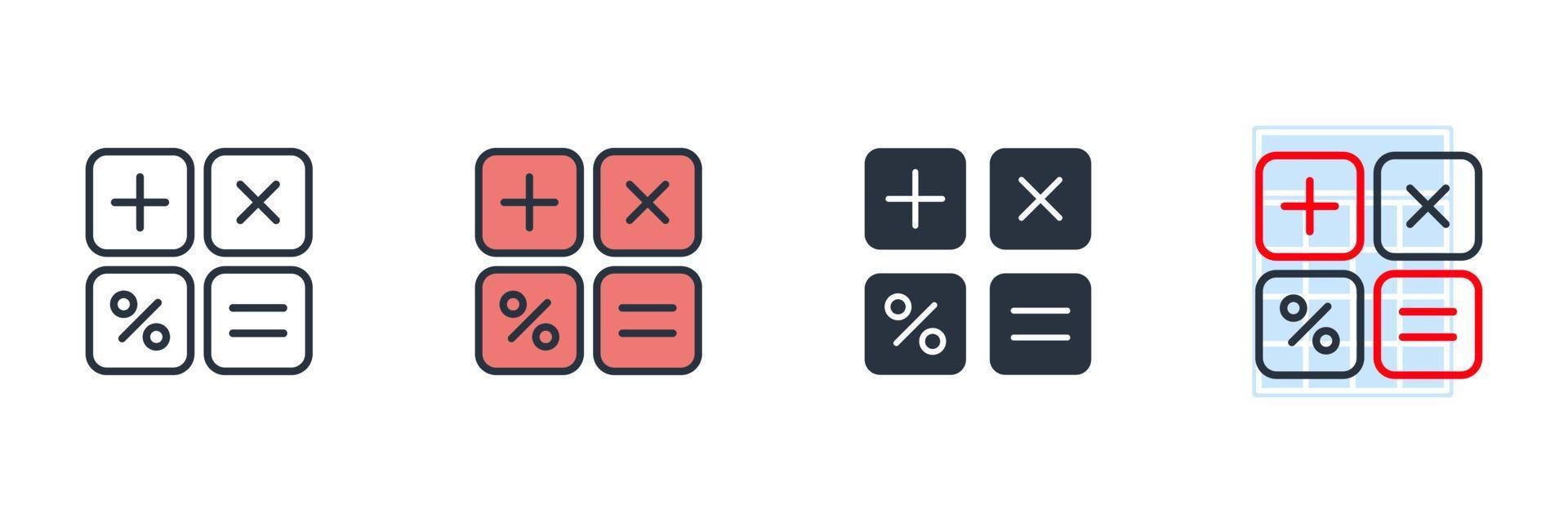 ilustração em vetor logotipo ícone calculadora. modelo de símbolo de finanças para coleção de design gráfico e web