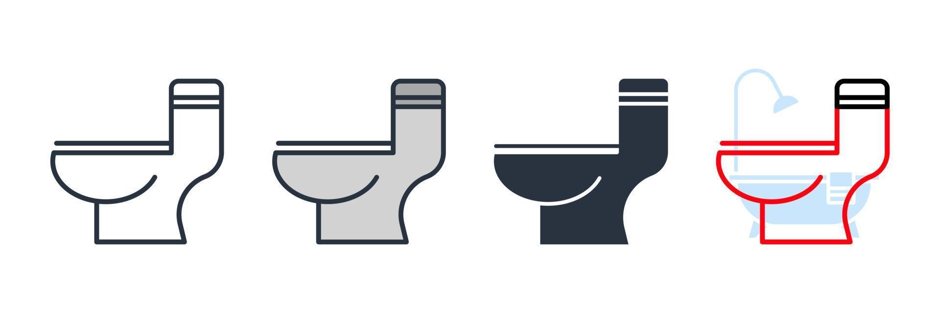 ilustração em vetor logotipo ícone banheiro. modelo de símbolo de vaso sanitário para coleção de design gráfico e web