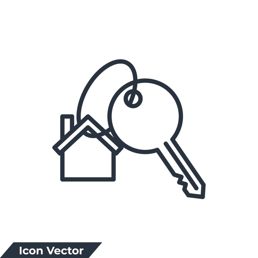 casa chave ícone logotipo ilustração vetorial. modelo de símbolo de chaves de casa para coleção de design gráfico e web vetor