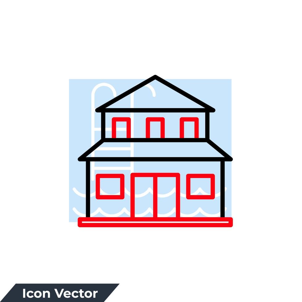 ilustração em vetor logotipo de ícone de propriedade imobiliária. modelo de símbolo de villa para coleção de design gráfico e web