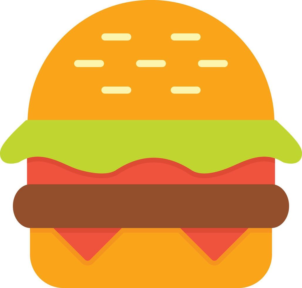 ícone plano de hambúrguer vetor