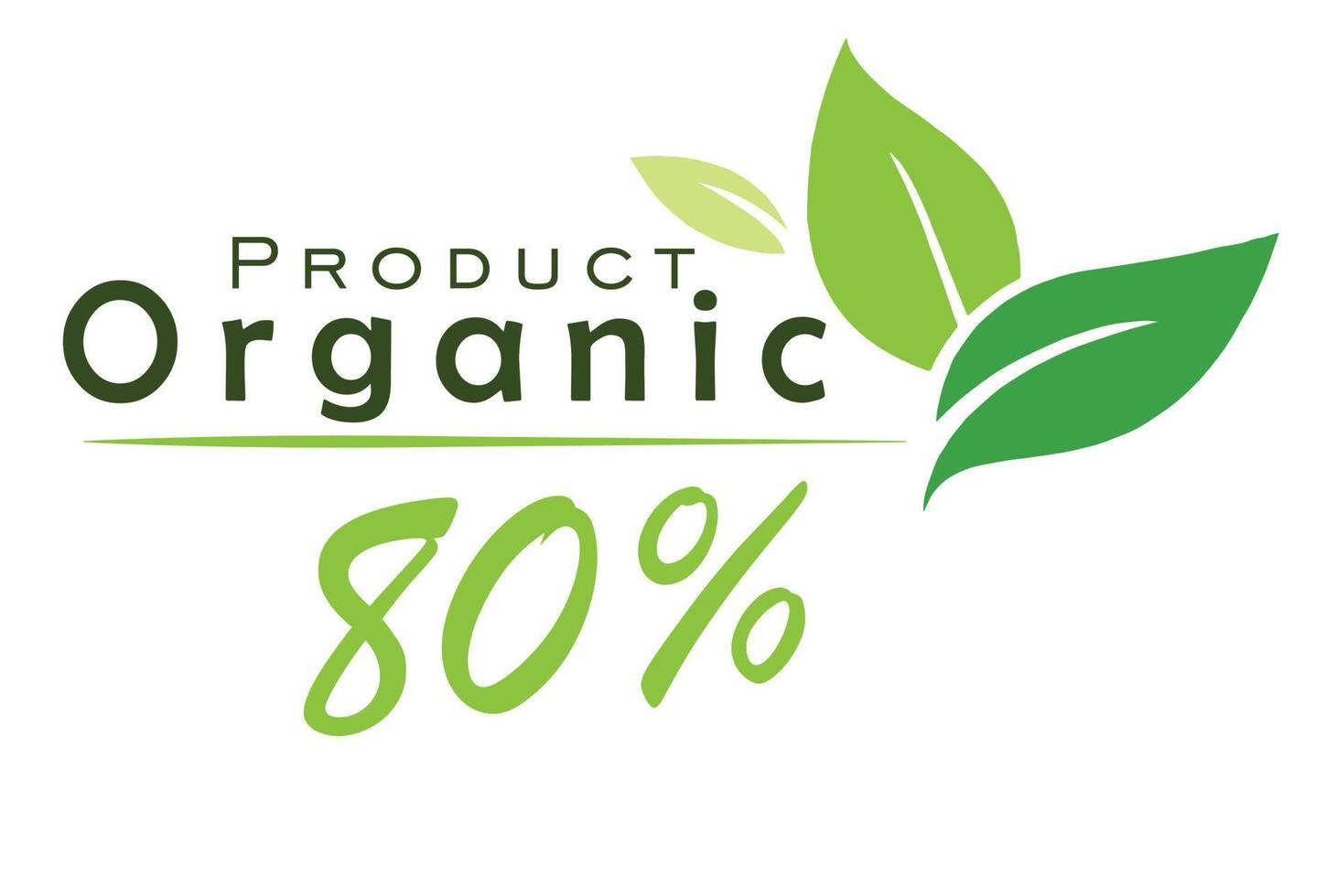 ilustração vetorial de ícones de selo orgânico de produto com folha de planta orgânica verde. etiqueta de rótulo de folha verde orgânica de produto. ilustração vetorial 2D. vetor
