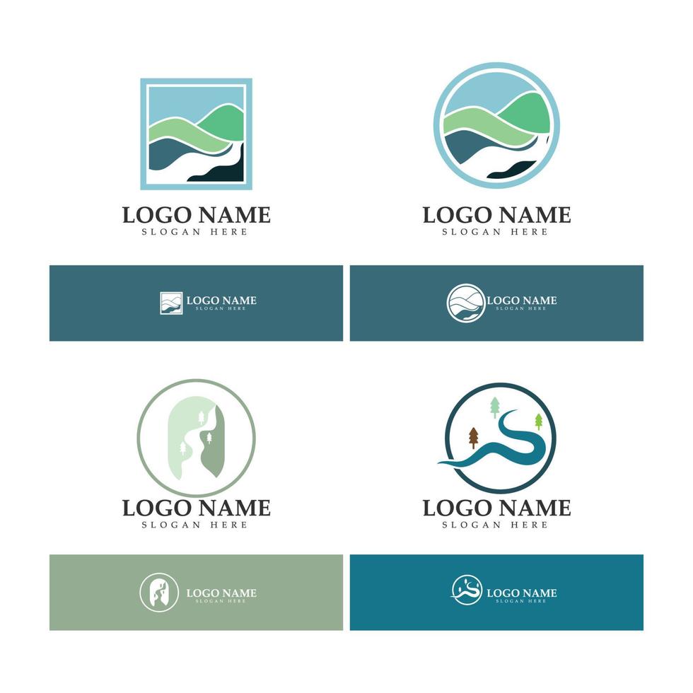 modelo de design de ilustração de ícone de vetor de logotipo de rio