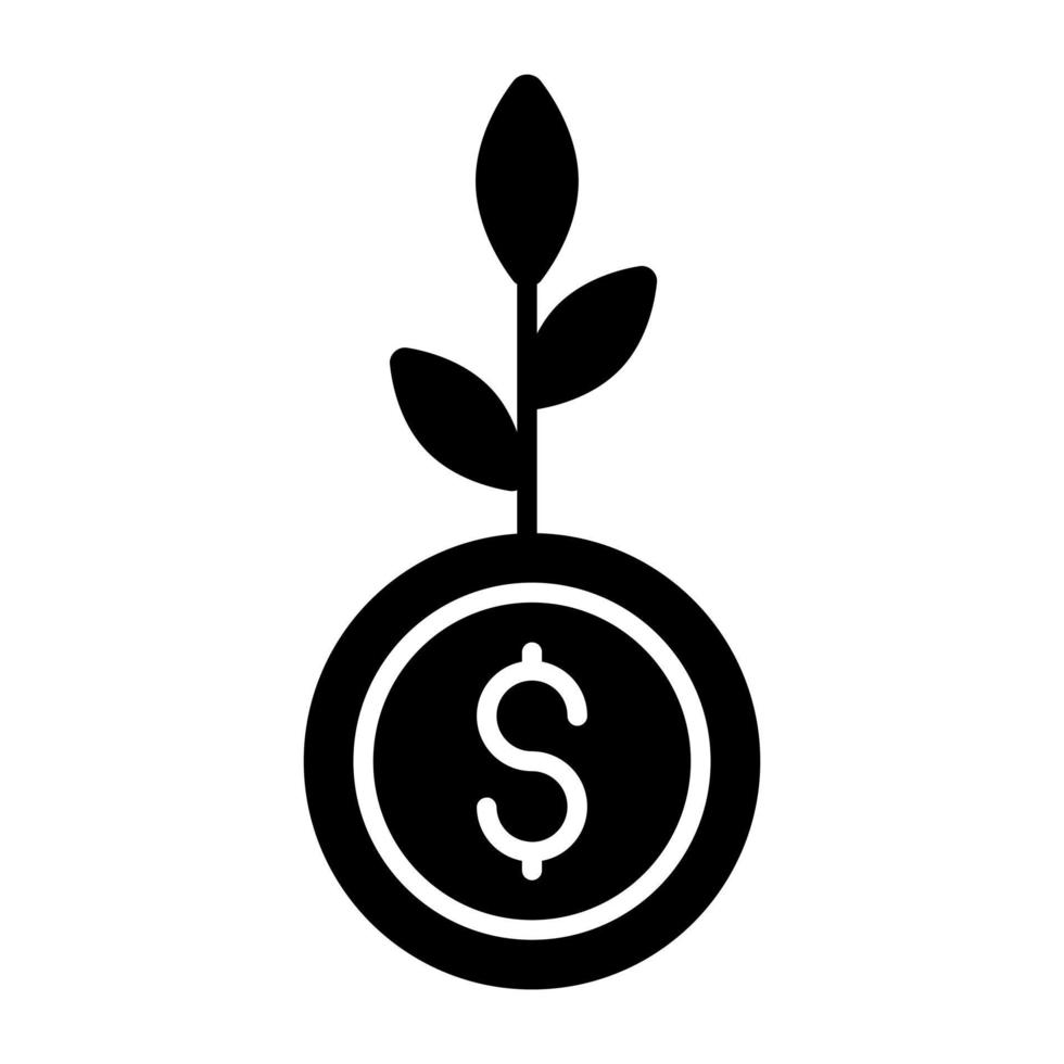 um ícone de design perfeito da planta do dólar vetor