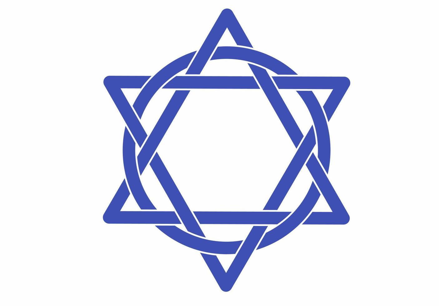 estrela de Davi antigo símbolo judaico isolado no fundo branco vetor