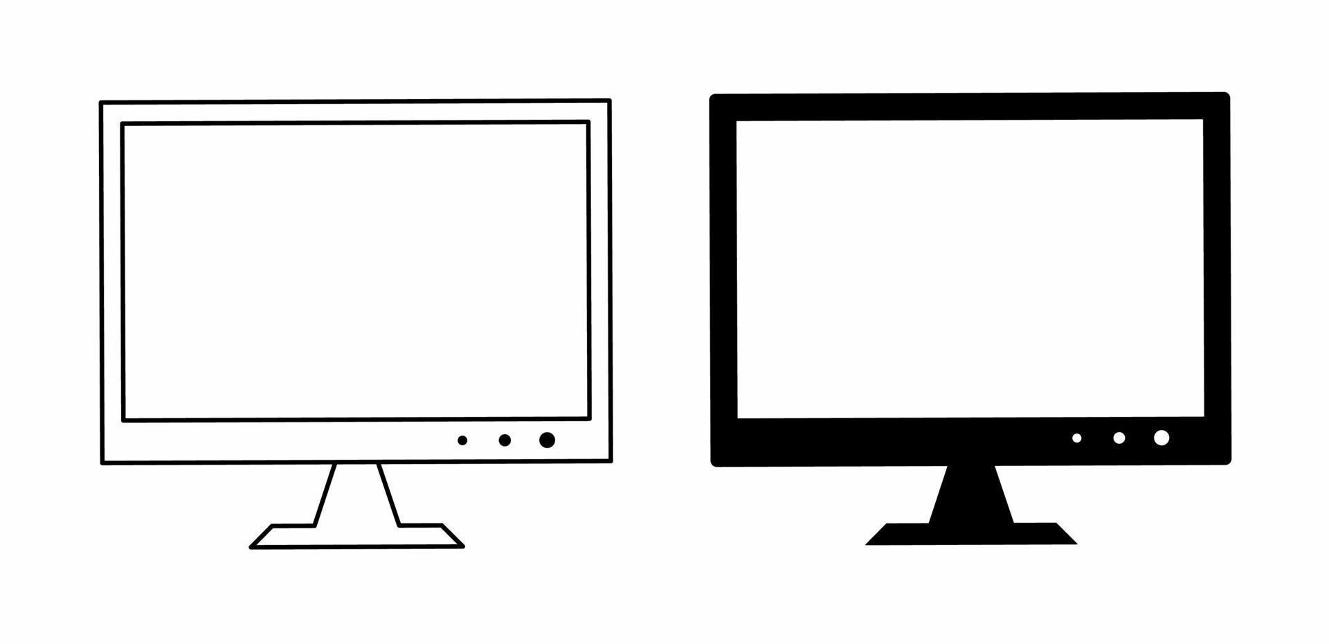 conjunto de ícones do monitor isolado no fundo branco vetor