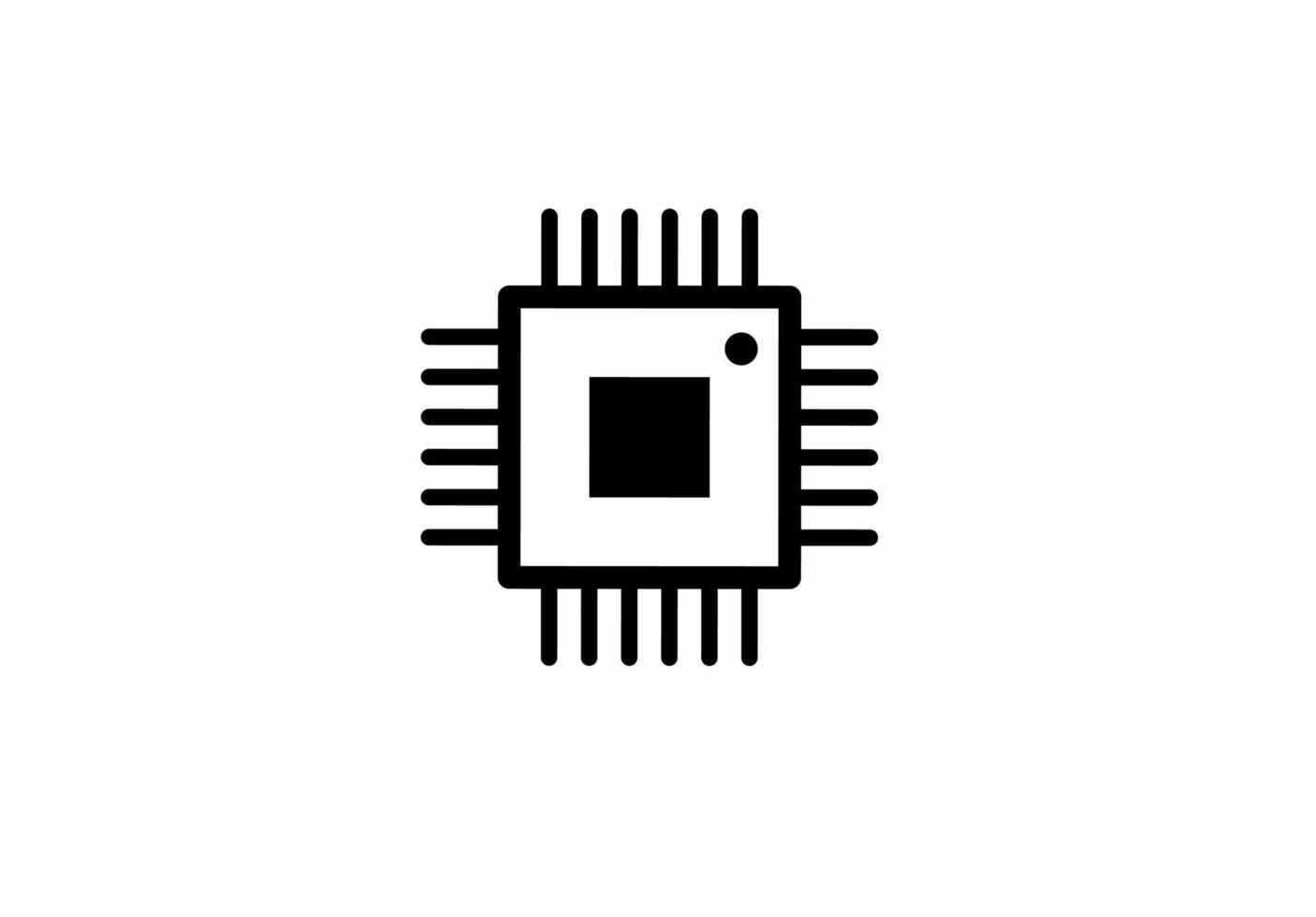 vetor de ícone de CPU isolado no fundo branco