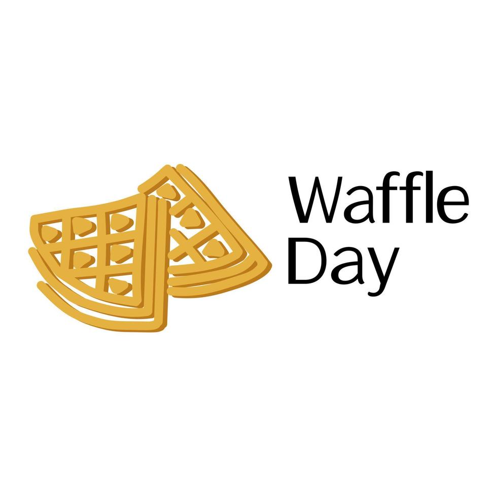 dia do waffle, silhueta de waffles e inscrição temática, ideia para um cartaz ou cartão postal vetor