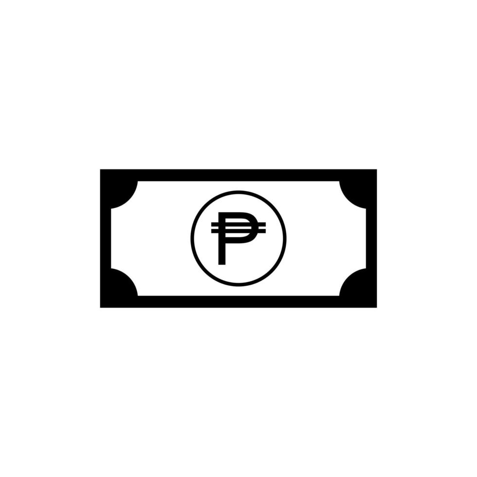 símbolo de ícone de moeda filipinas, php, papel de dinheiro peso. ilustração vetorial vetor