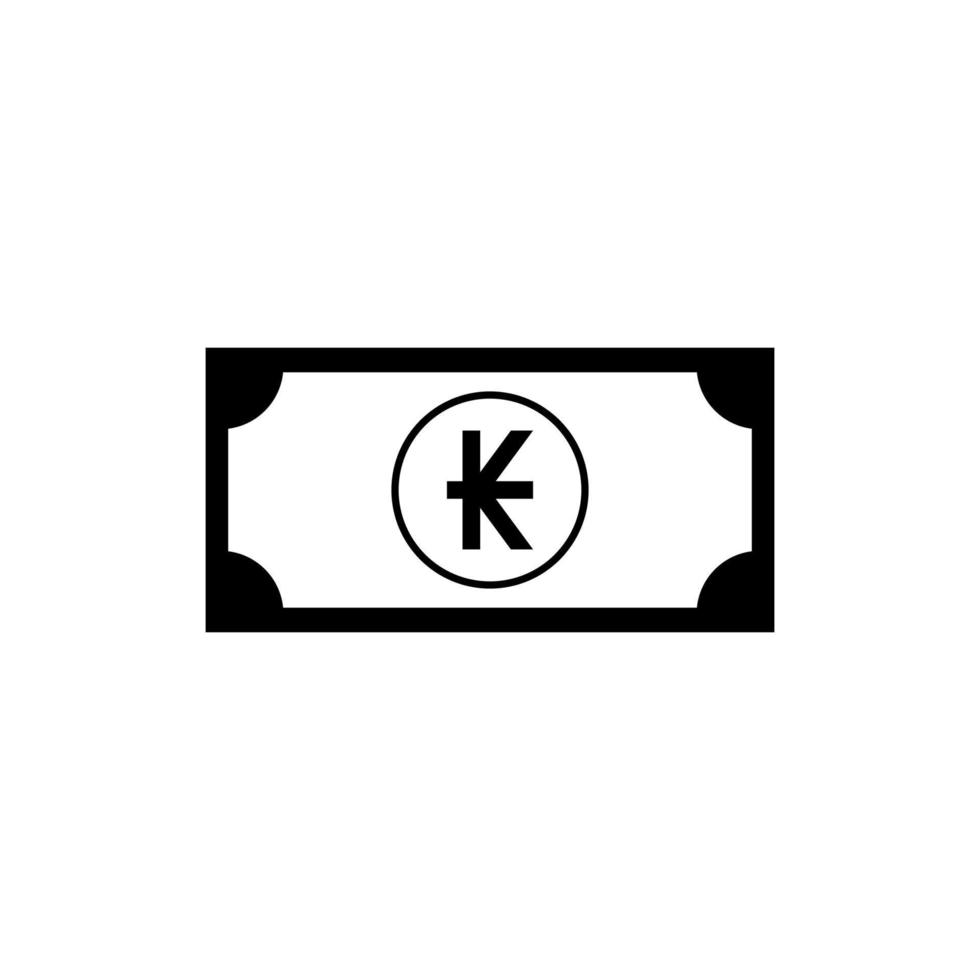 símbolo de ícone de moeda do laos, lak, papel de dinheiro kip. ilustração vetorial vetor